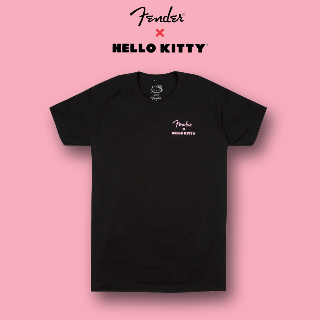 Fender Hello Kitty Black Back Logo T-Shirt XL