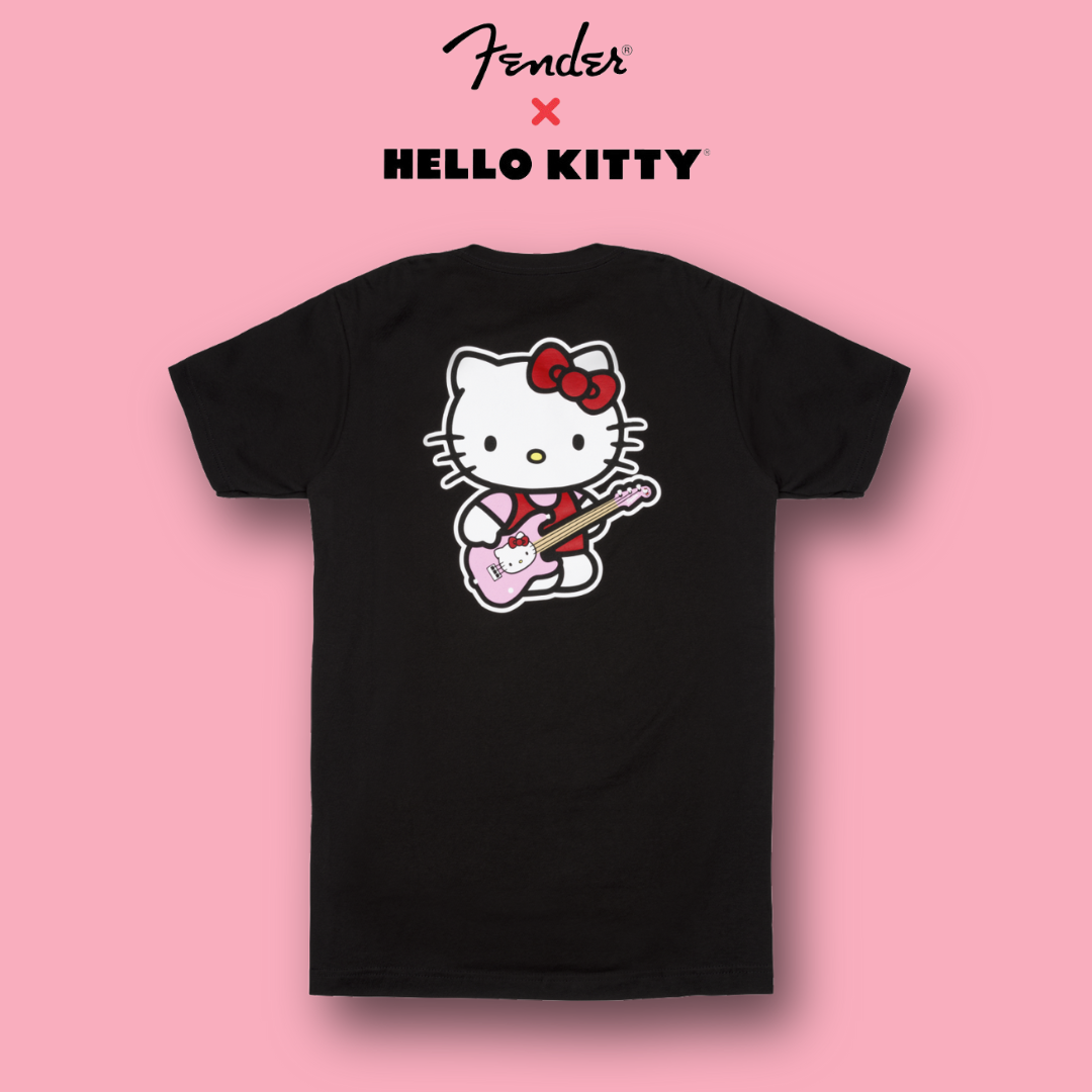 Fender Hello Kitty Black Back Logo T-Shirt XL