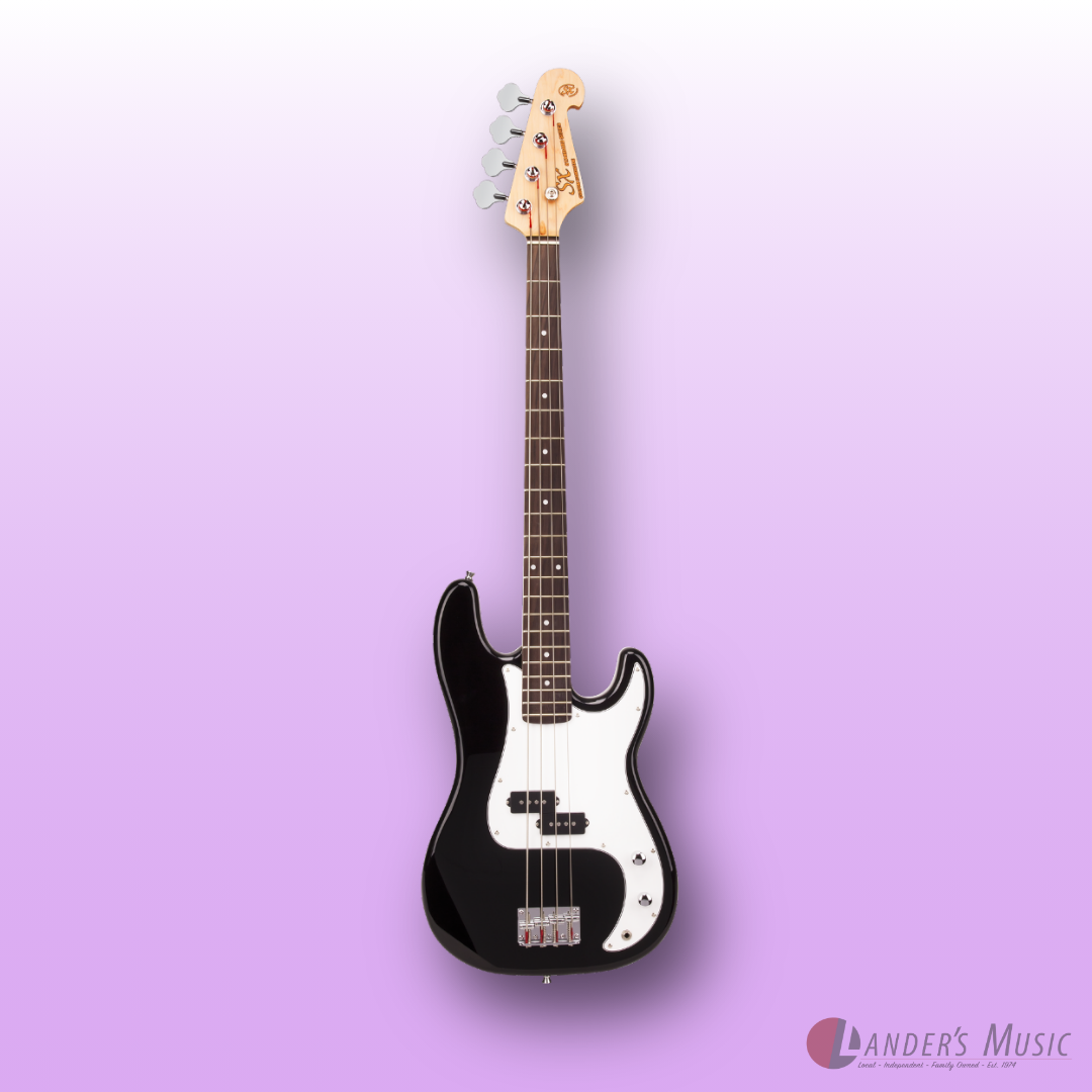 SX PB Style in Black Bass Guitar and Amp Package