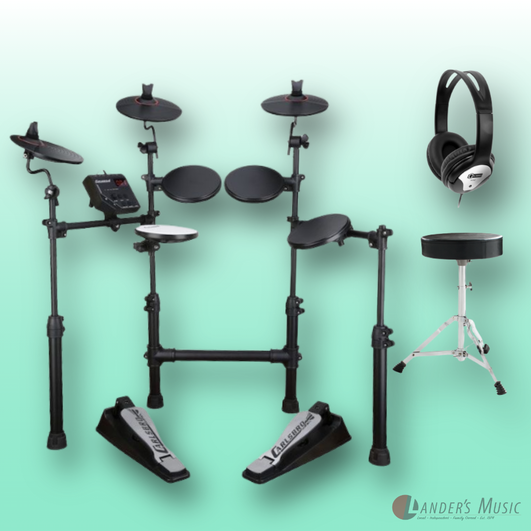 Carlsbro CSD100 Electronic Drum Kit with Headphones and Drum Throne