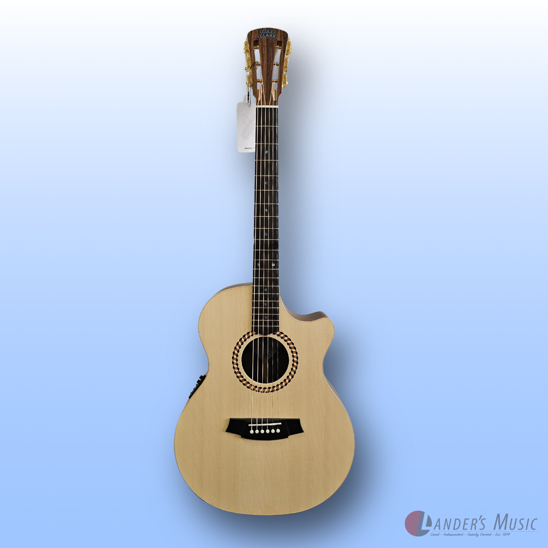 Cole Clark Studio Recording Angel 2 Spruce and Rosewood Electric/Acoustic Guitar with Case