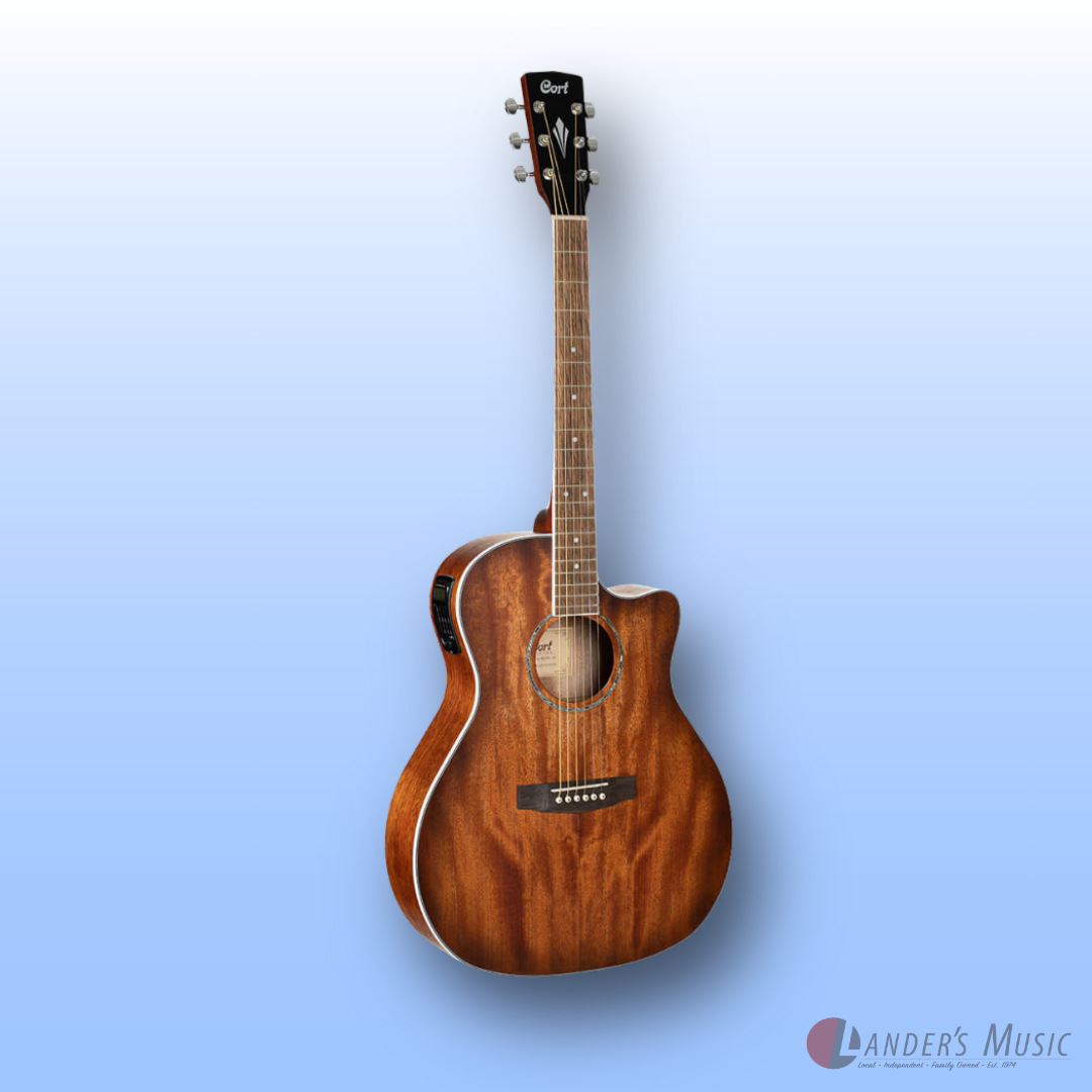 Cort Grand Regal Series GA-MEDX Open Pore Mahogany Auditorium Electric/Acoustic Guitar