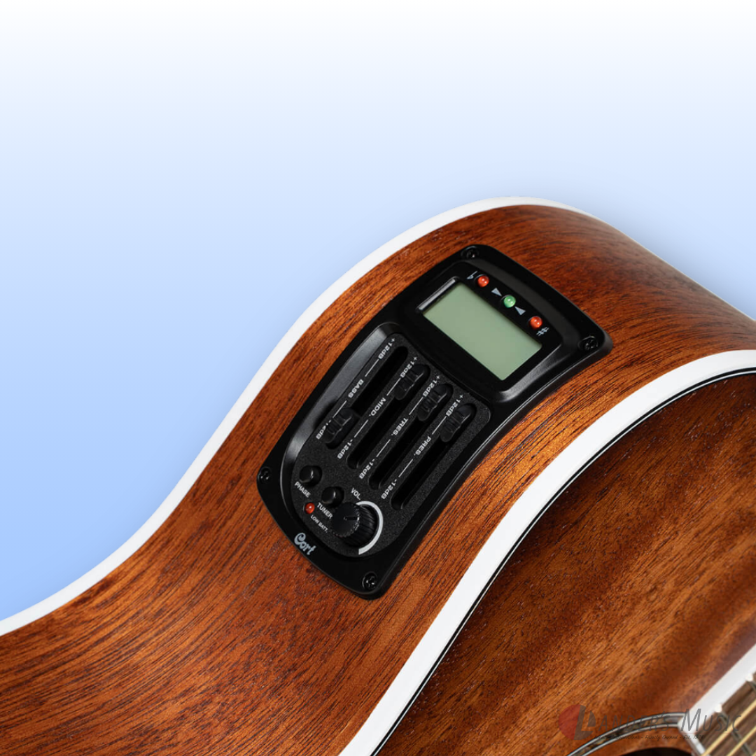 Cort Grand Regal Series GA-MEDX Open Pore Mahogany Auditorium Electric/Acoustic Guitar
