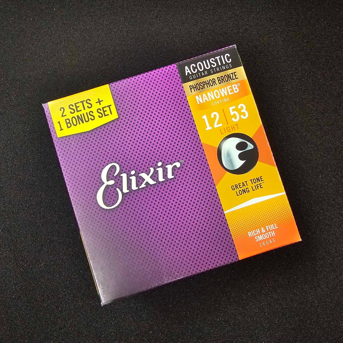 Elixir Nanoweb 12-53 Acoustic Strings - 3 Pack