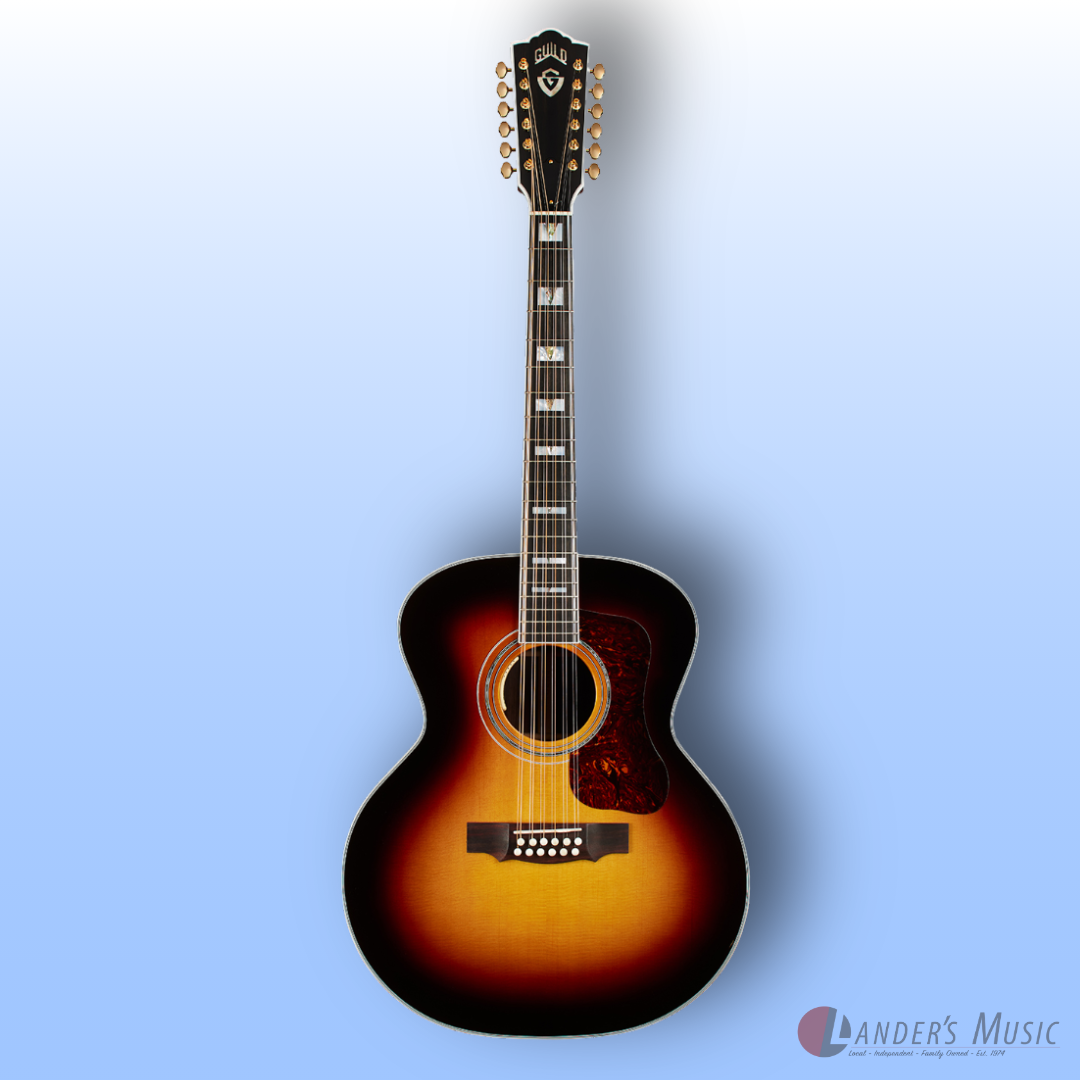 Guild Westerly Series F-2512E Deluxe Antique Burst 12 String Electric/Acoustic Guitar With Deluxe Bag