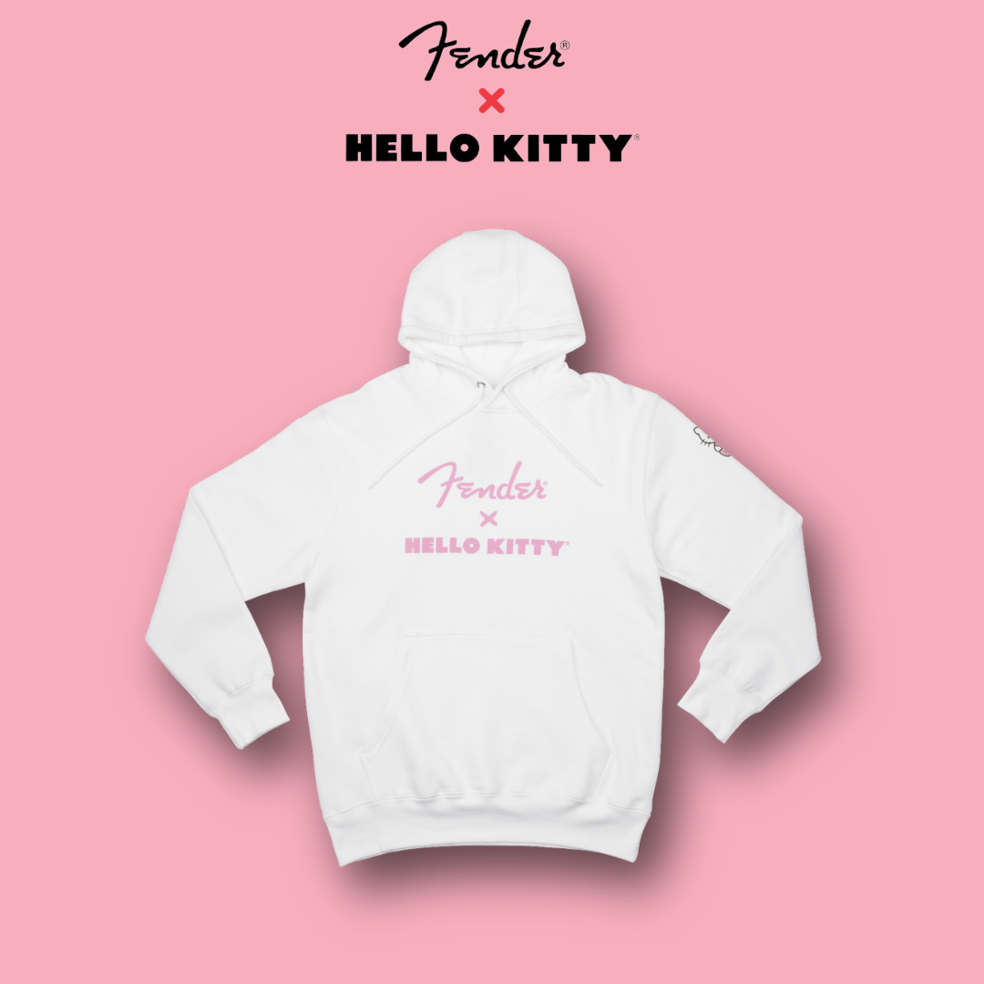 Fender Hello Kitty White Sleeve Logo Hoodie XL
