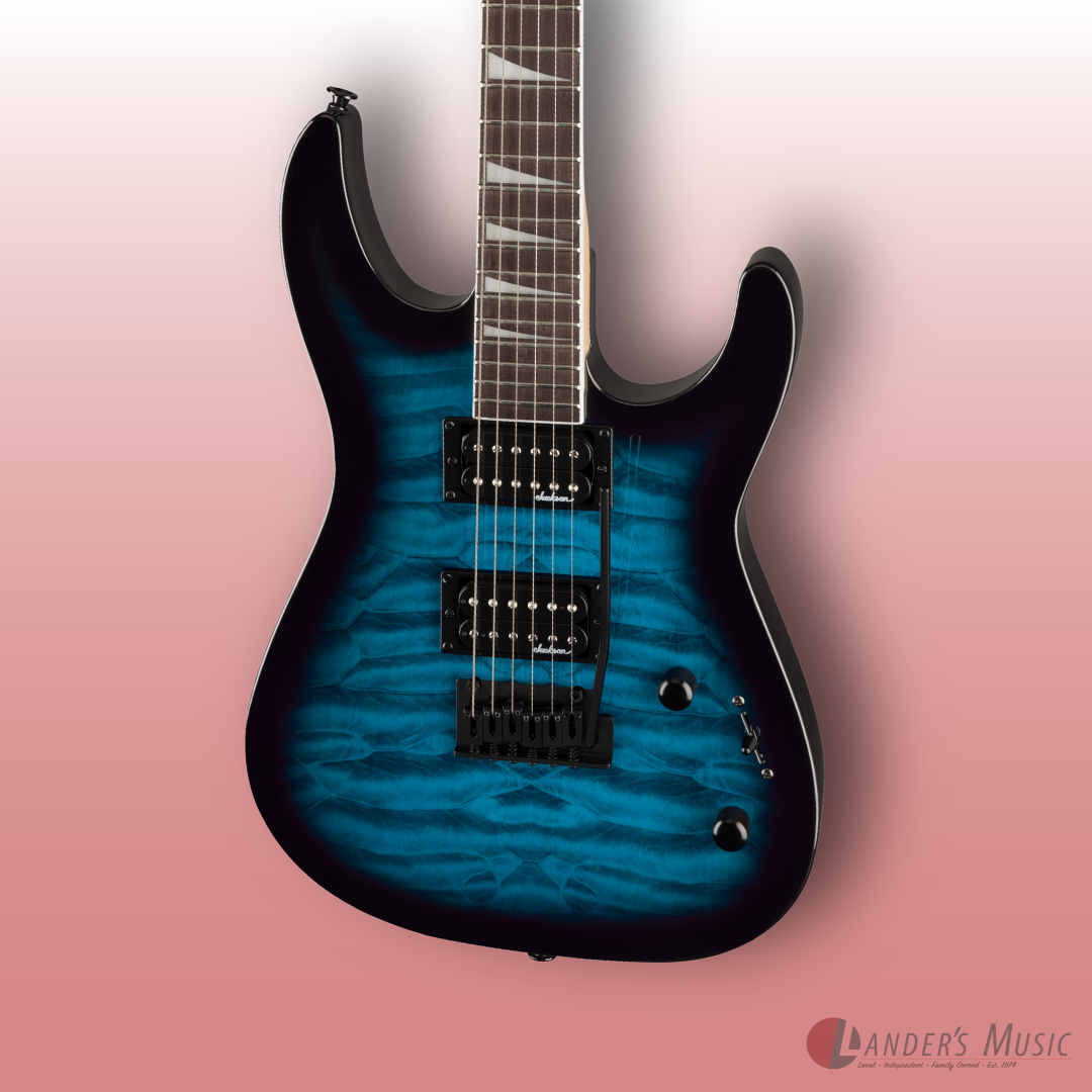 Jackson JS Series Dinky JS20 DKQ 2PT Transparent Blue Burst Electric Guitar