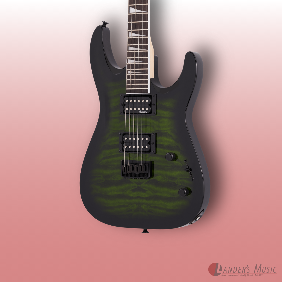 Jackson JS Series Dinky Arch Top JS32Q DKA HT in Transparent Green Burst Electric Guitar