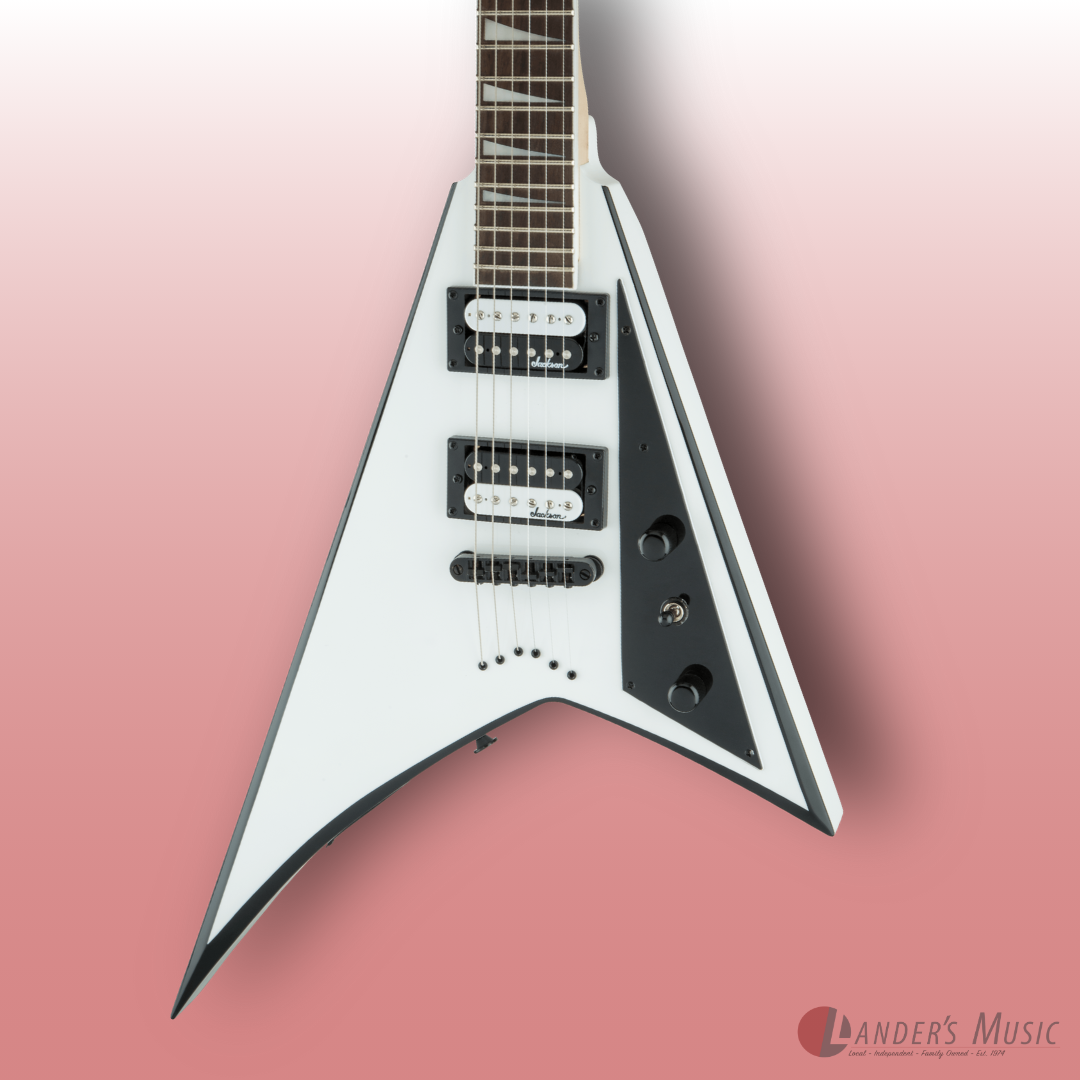 Jackson JS Series Rhoads JS32T in White with Black Bevels Electric Guitar