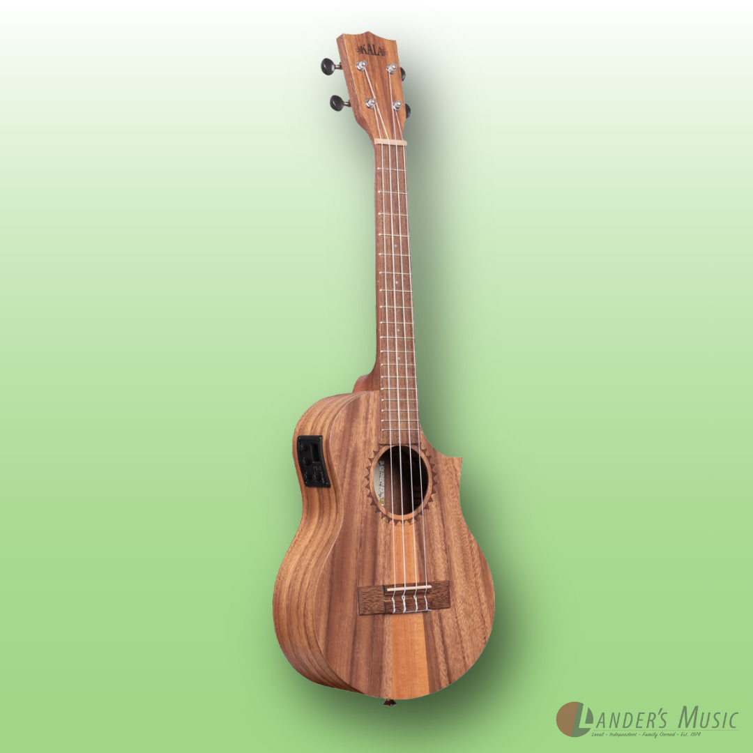 Kala Teak Cutaway Electric/Acoustic Tenor Ukulele with Bag