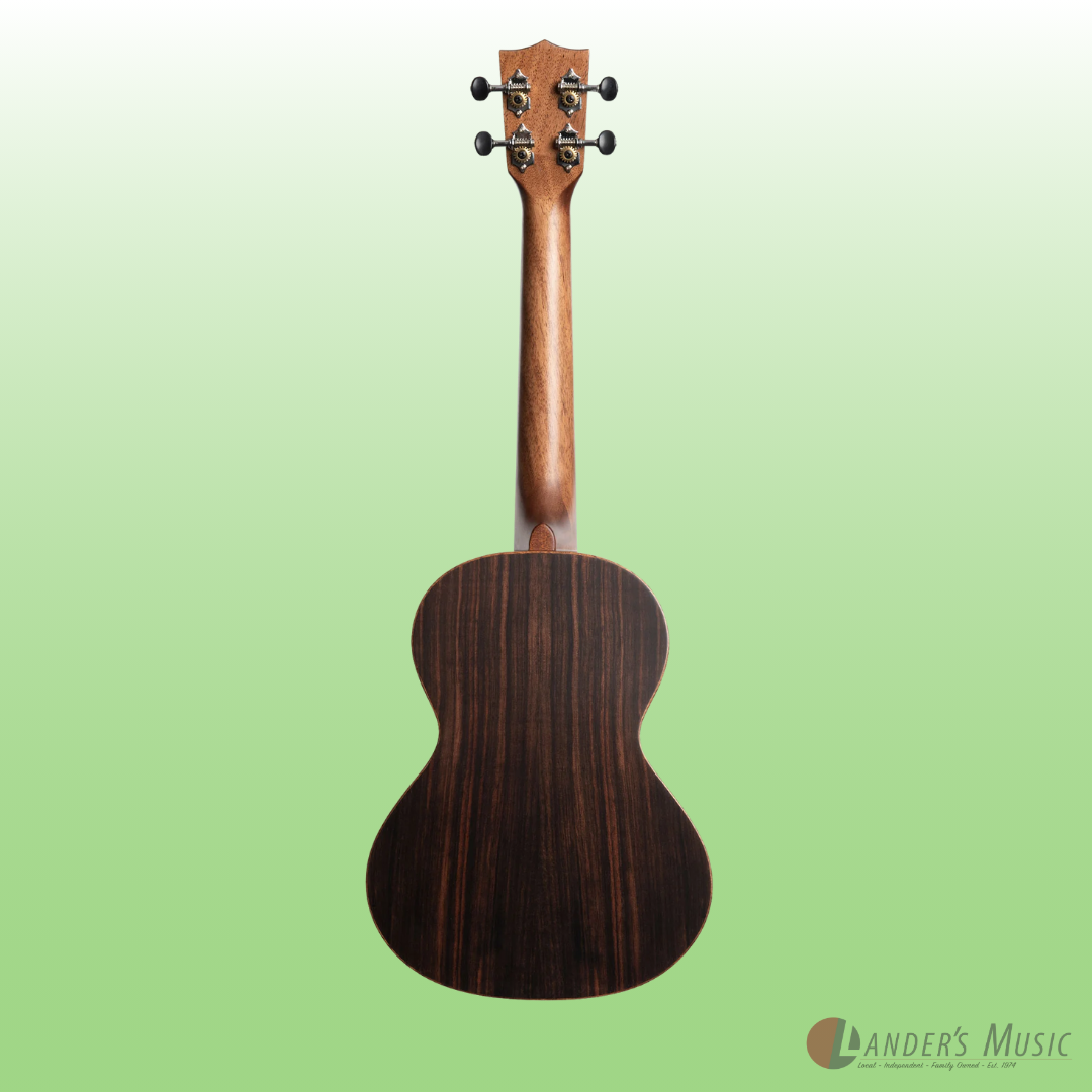 Kala Solid Spruce and Ebony Concert Ukulele with Deluxe Bag