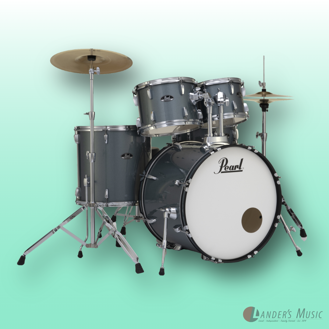 Pearl Roadshow 22" Charcoal Metallic 5 Piece Drum Kit Zildjian Package