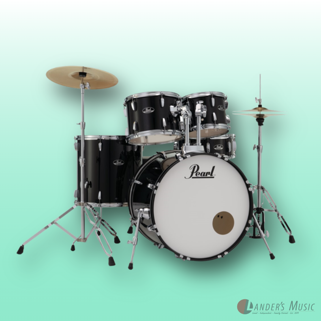 Pearl Roadshow 22" Jet Black 5 Piece Drum Kit Zildjian Package