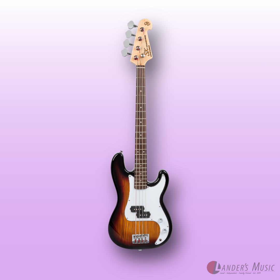 SX PB Style in Tobacco Sunburst 3/4 Bass Guitar and Amp Package
