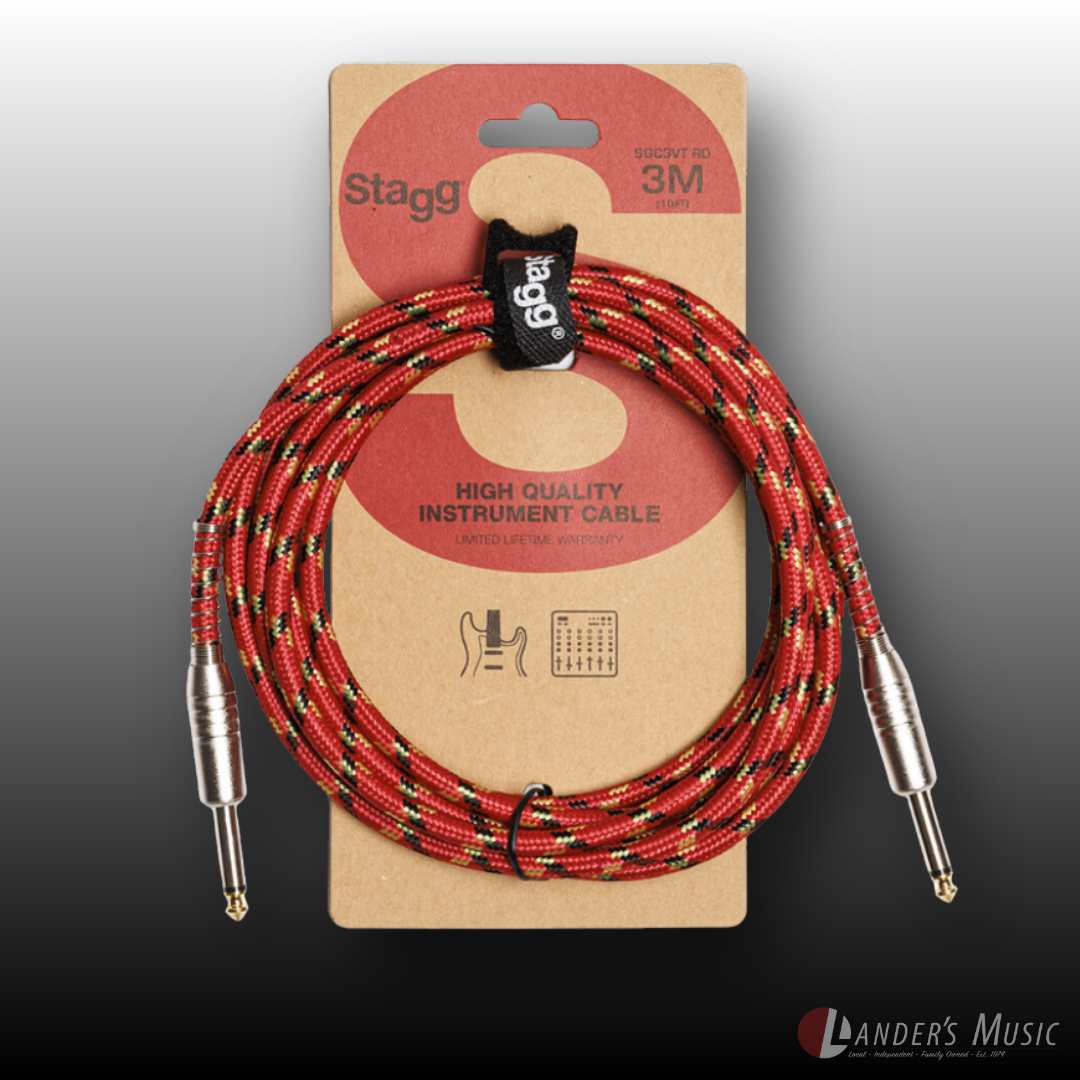 Stagg High Quality Vintage Tweed Woven Instrument Cable