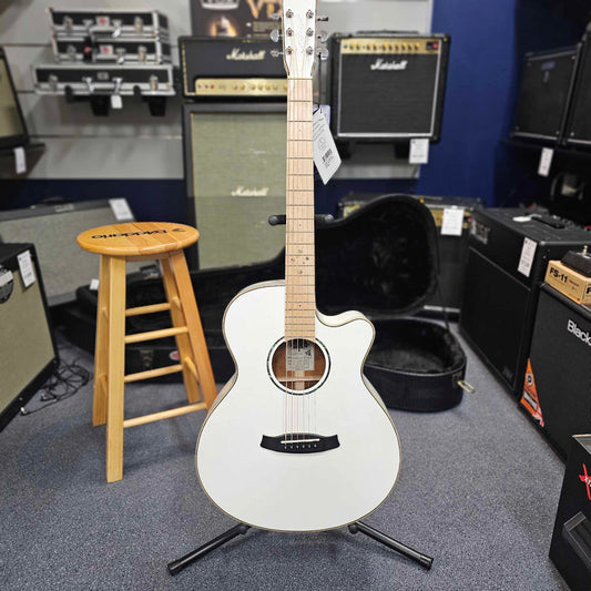 Tanglewood TW4BLW Winterleaf Whitsunday White Gloss Electric/Acoustic Guitar