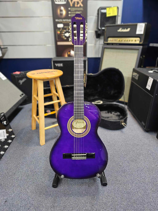 Valencia VC103 3/4 Size Purple Nylon String Guitar