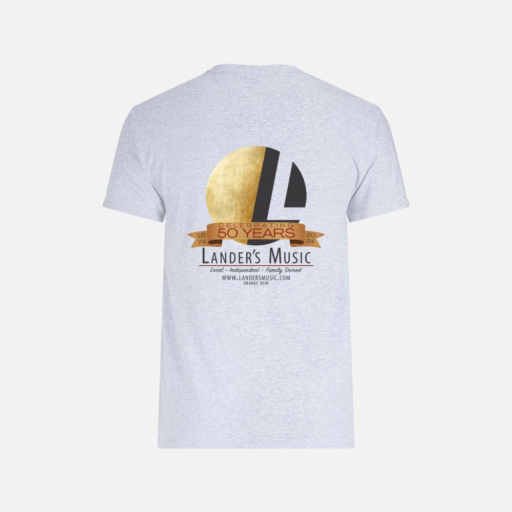 Lander's Music 50th Anniversary Logo T-Shirt - Grey