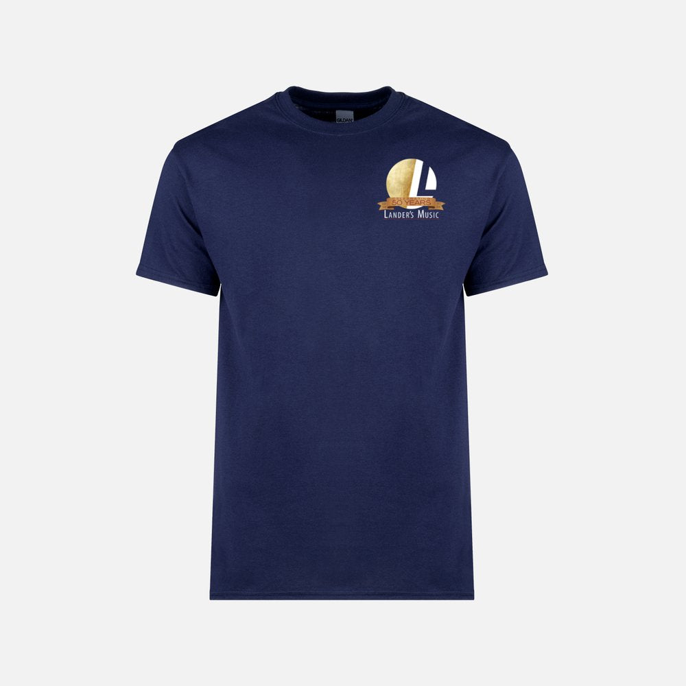 Lander's Music 50th Anniversary Logo T-Shirt - Navy