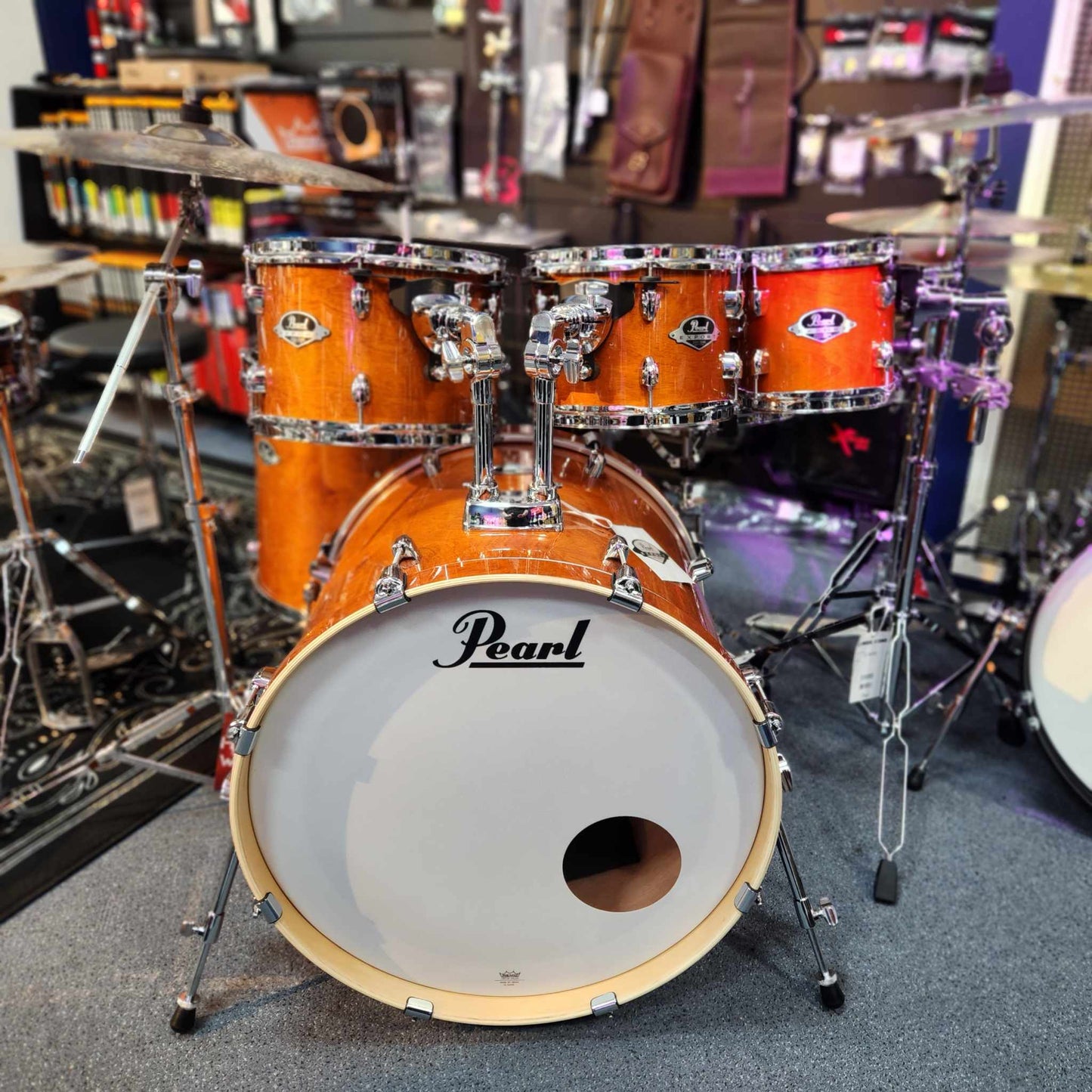 Pearl Export EXL 22" Fusion Plus Honey Amber 5 Piece Drum Kit with Extra 8" Tom