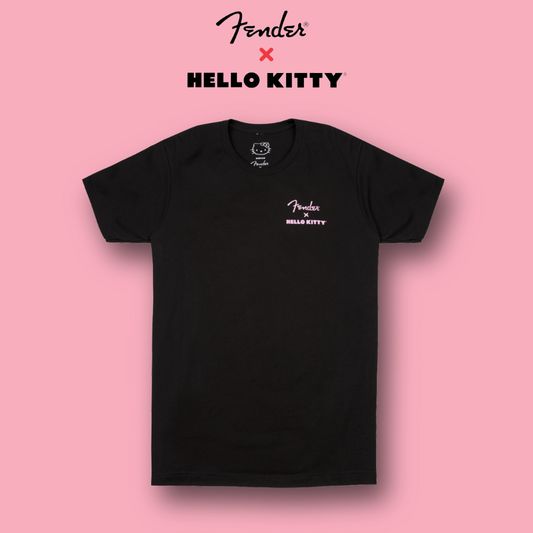 Fender Hello Kitty Black Back Logo T-Shirt XL