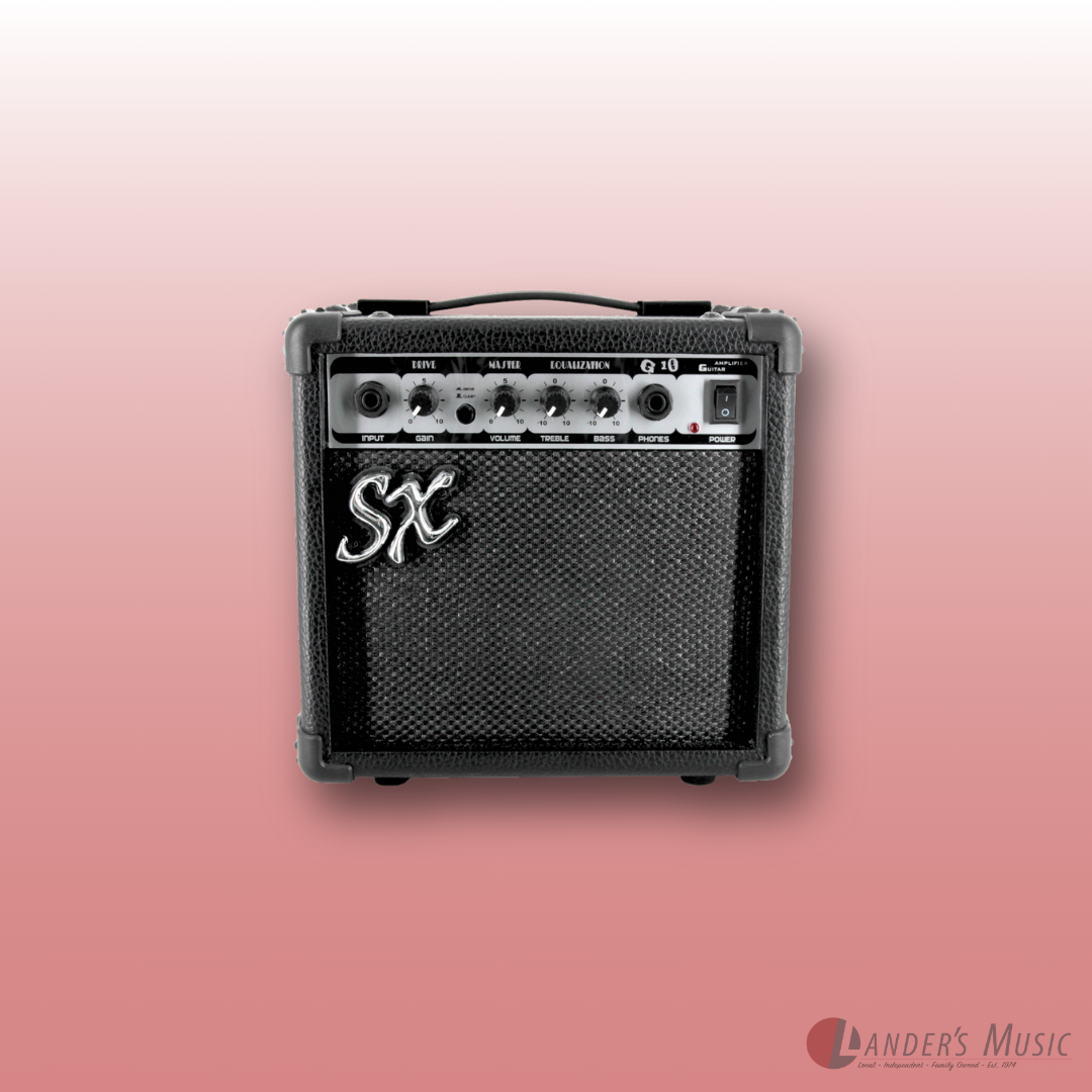 SX S Style Black 3/4 Electric Guitar with Amp Package