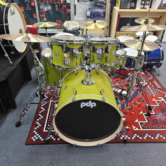 PDP Concept Maple Series 22" Satin Olive 5 Piece Drum Kit with Hardware