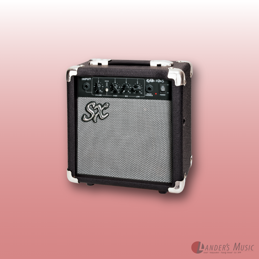 SX S Style in Metallic Silver Sparkle Electric Guitar and Amp Package