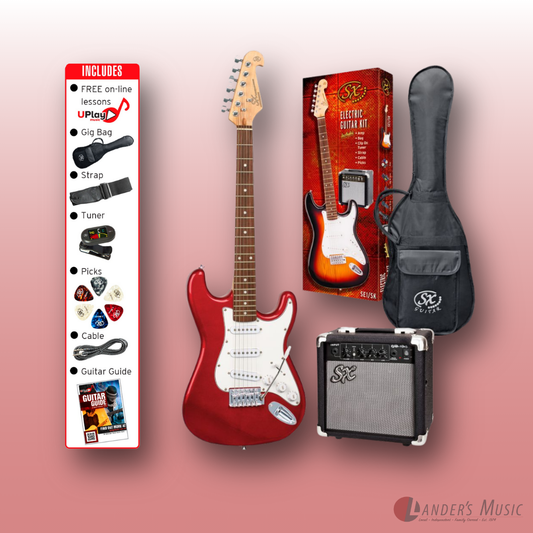 SX S Style in Candy Apple Red Electric Guitar and Amp Package