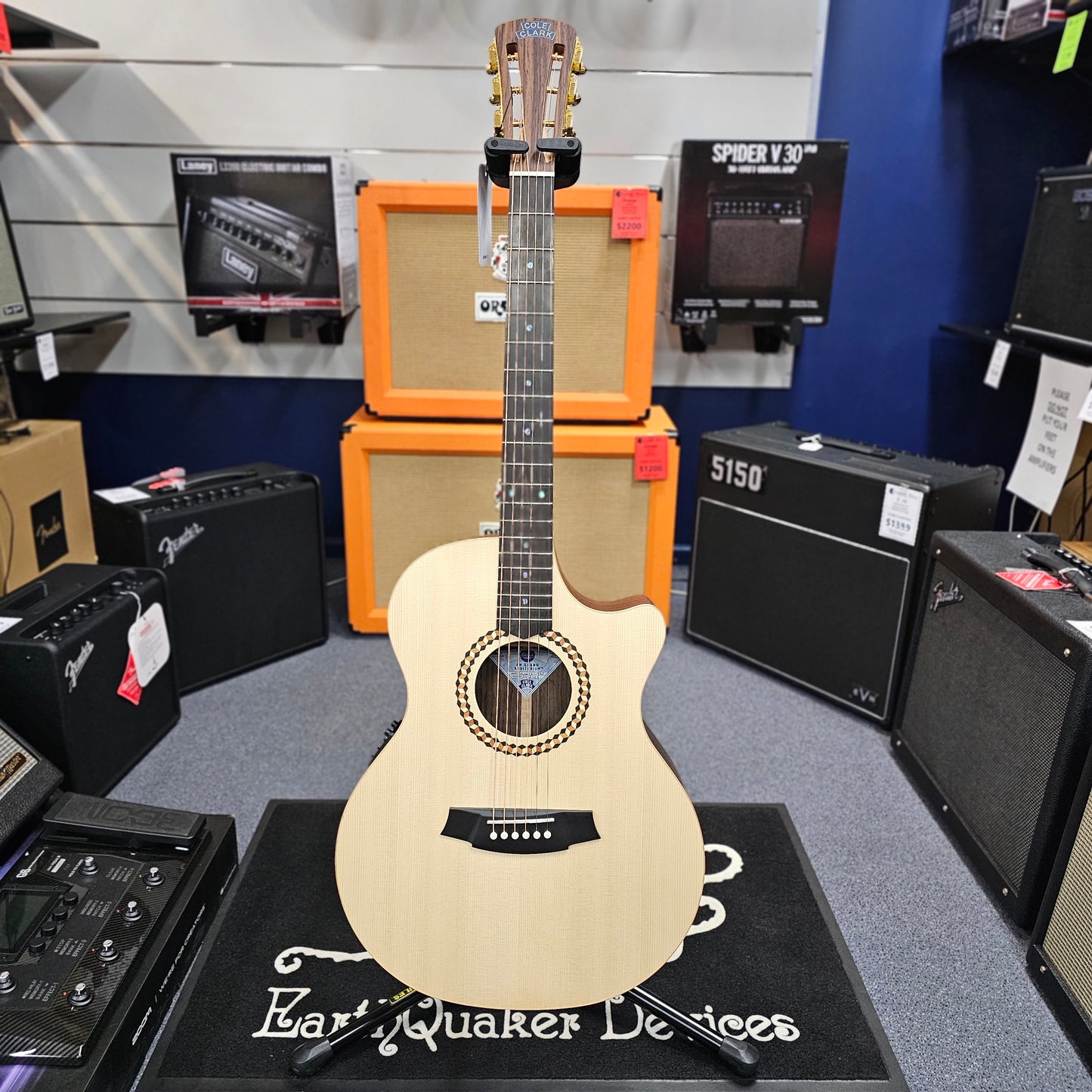 Cole Clark Studio Recording Angel 2 Spruce and Rosewood Electric/Acoustic Guitar with Case