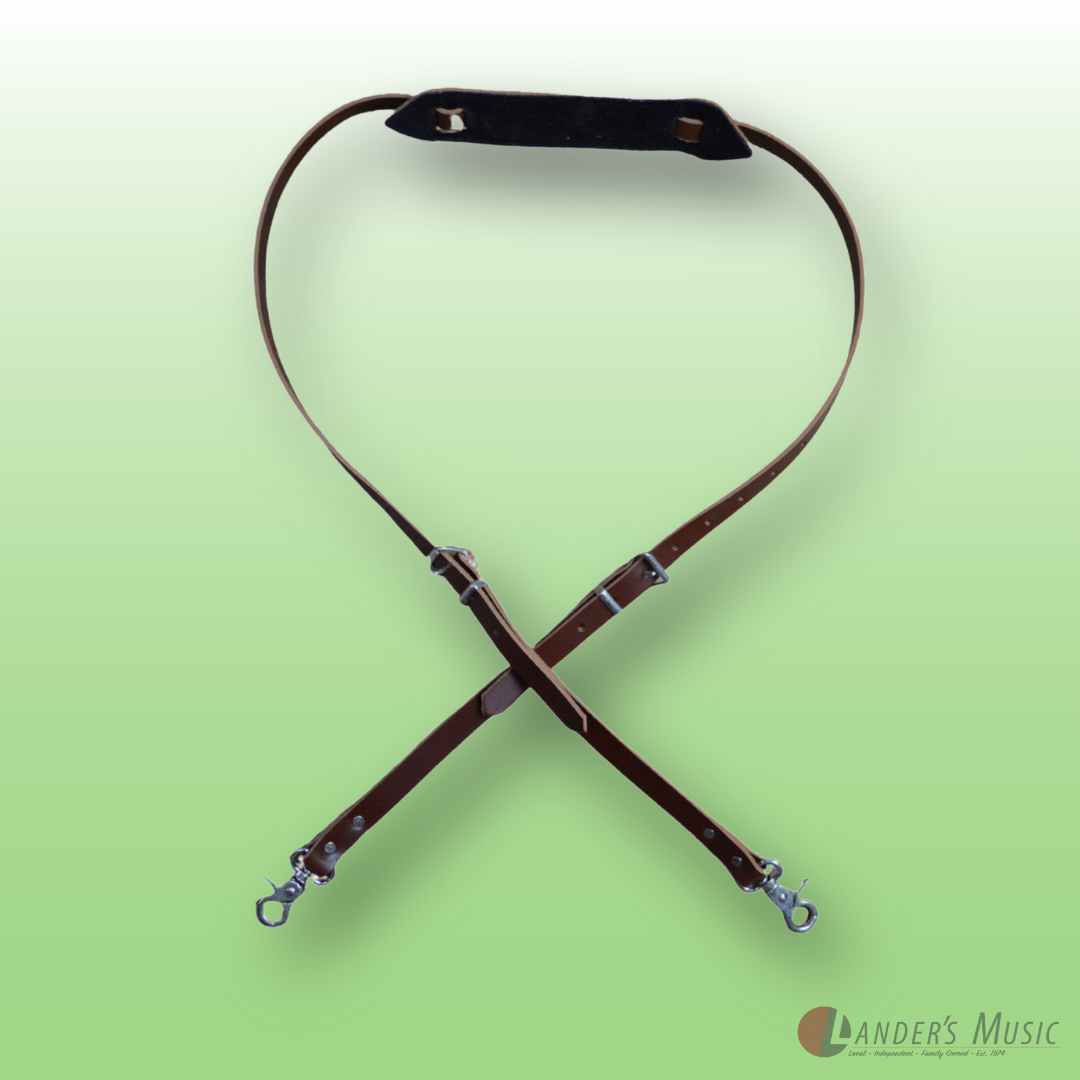 Colonial Leather Vintage Style Brown Banjo Strap