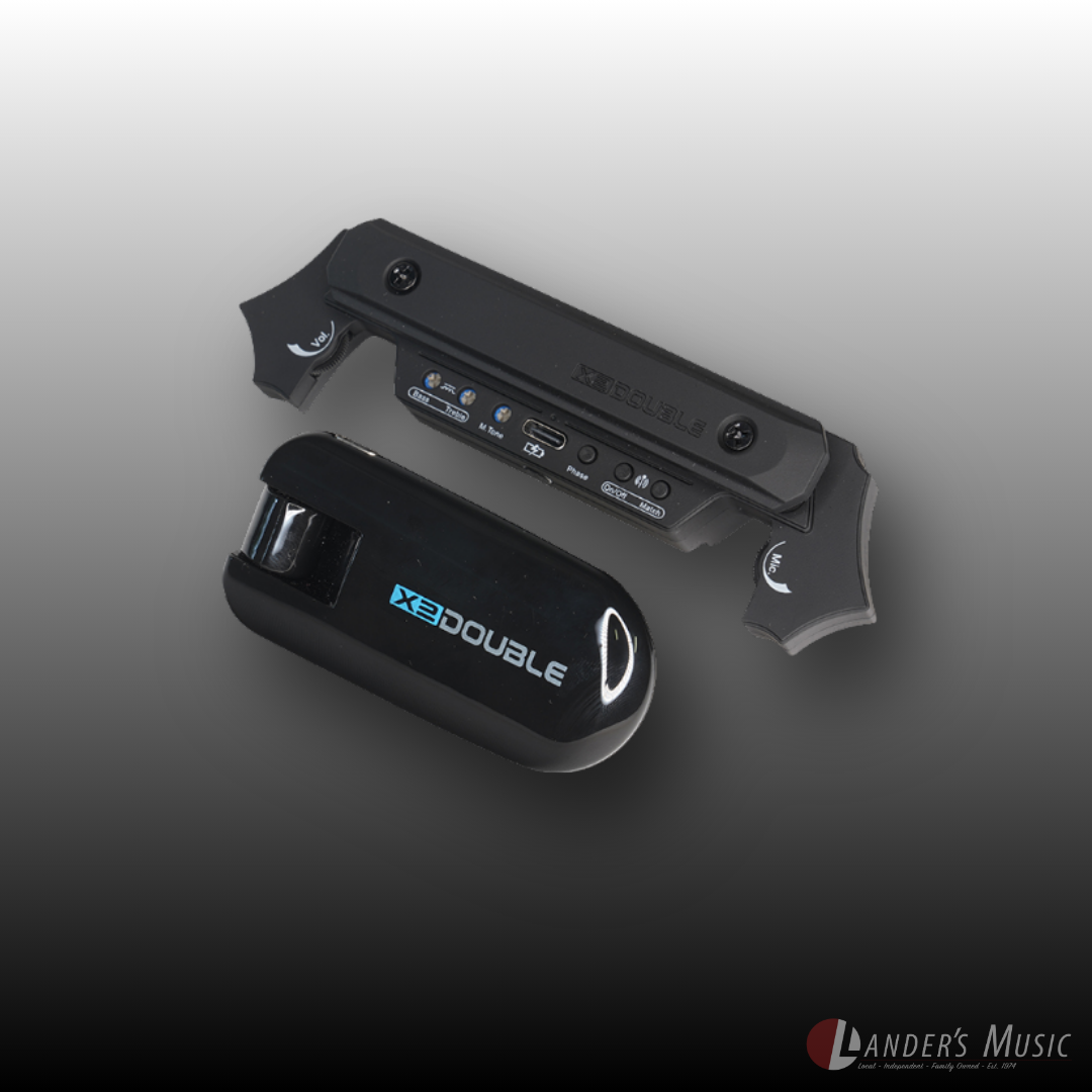 Double X2-B Black Guitar Soundhole Pickup and Receiver