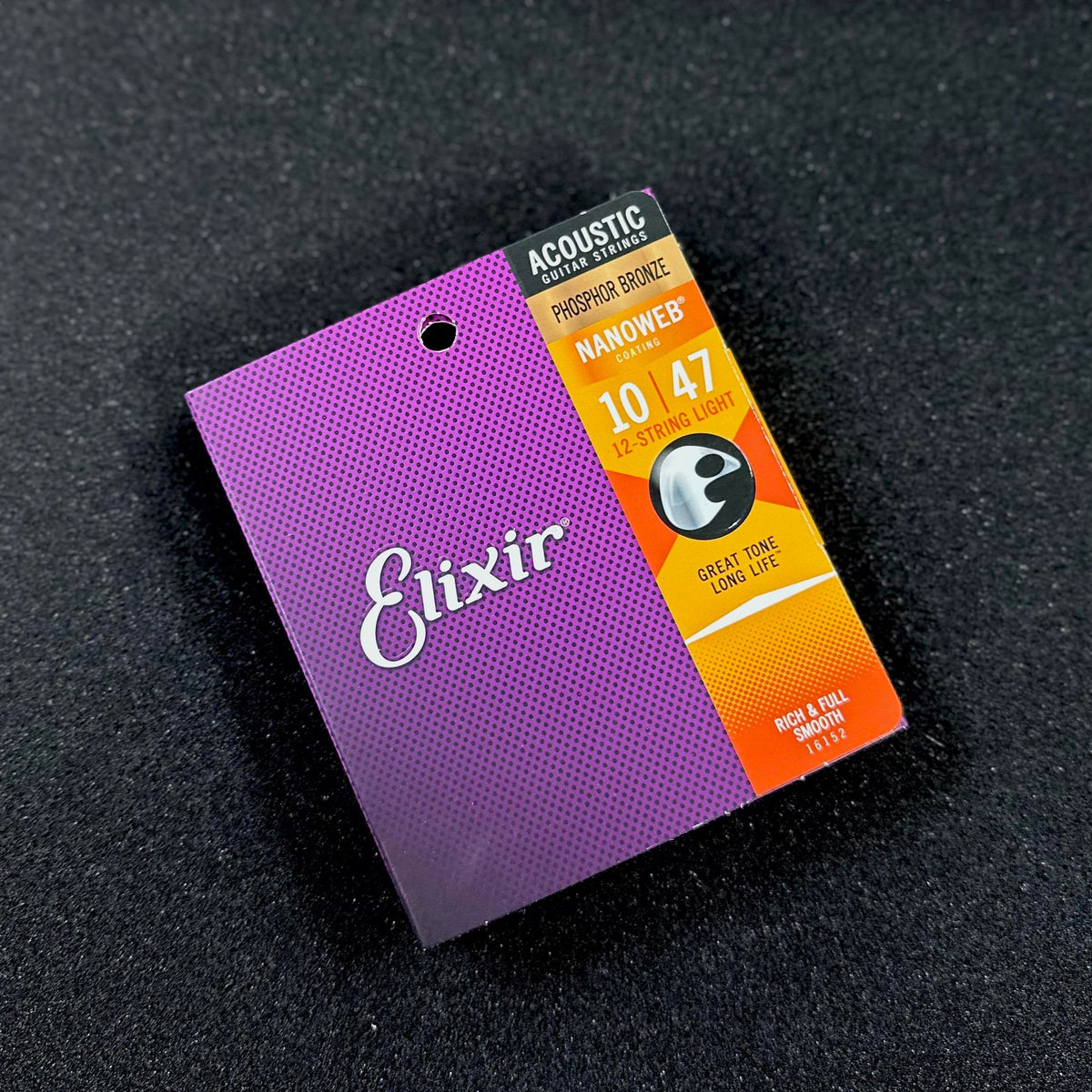 Elixer String Elixir 10-47 Nanoweb 12 String Phosphor Bronze Acoustic Guitar Strings ...