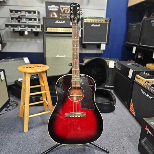 Epiphone Slash Signature Model J45 Vermillion Burst Electric/Acoustic Guitar with Hard Case