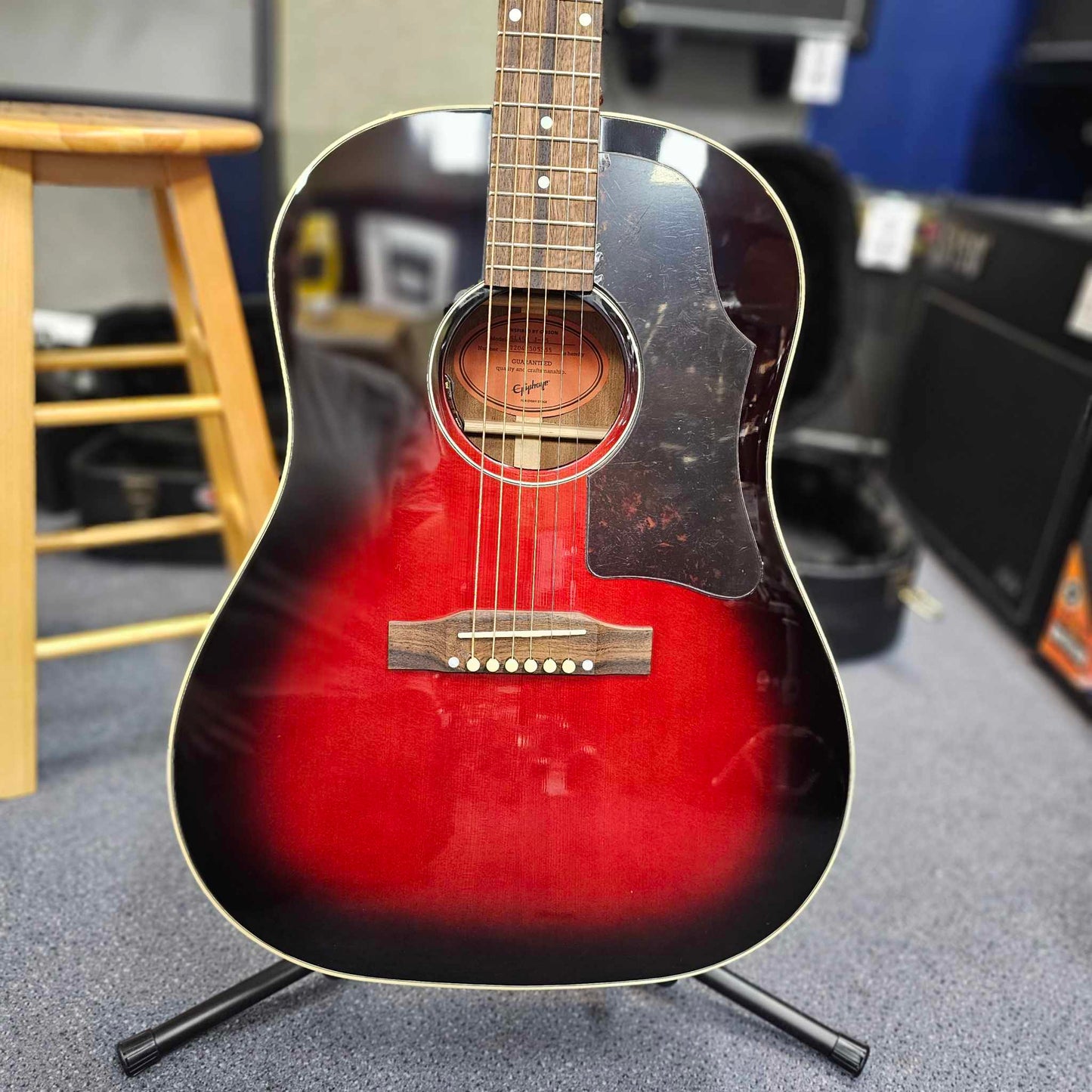 Epiphone Slash Signature Model J45 Vermillion Burst Electric/Acoustic Guitar with Case