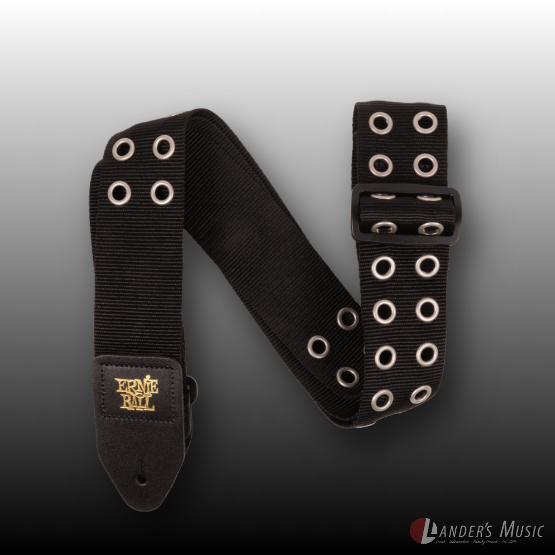 Ernie Ball Premium Guitar Strap Hole Lotta Metal Silver