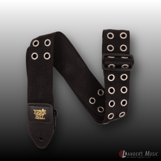 Ernie Ball Premium Guitar Strap Hole Lotta Metal Silver