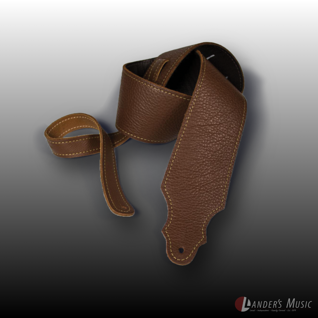 Franklin 2.5" Caramel Purist Leather with Buck Backing Guitar Strap