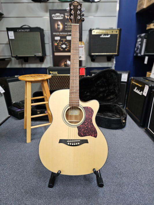 Gilman GOM10CE Natural Electric/Acoustic Guitar