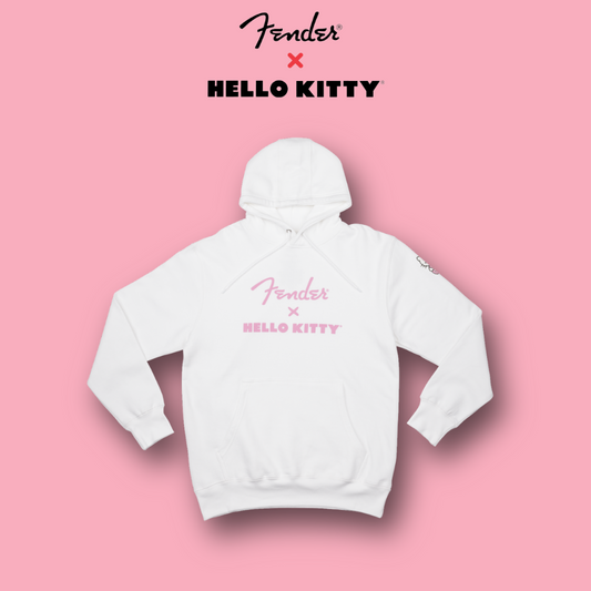 Fender Hello Kitty White Sleeve Logo Hoodie XL