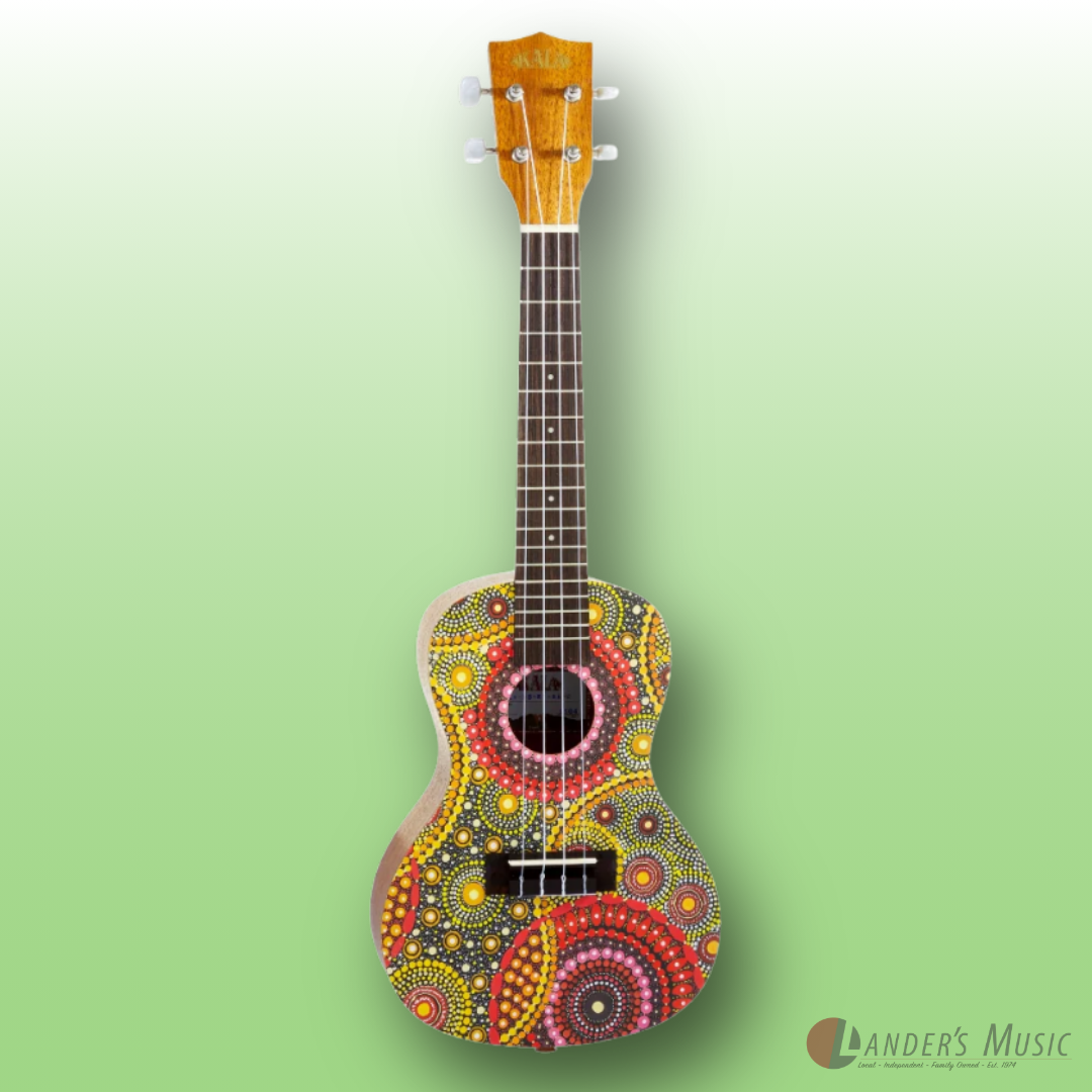 Kala Desert Storylines "Blackwood Apple" by Evelyn Young Concert Ukulele with Bag