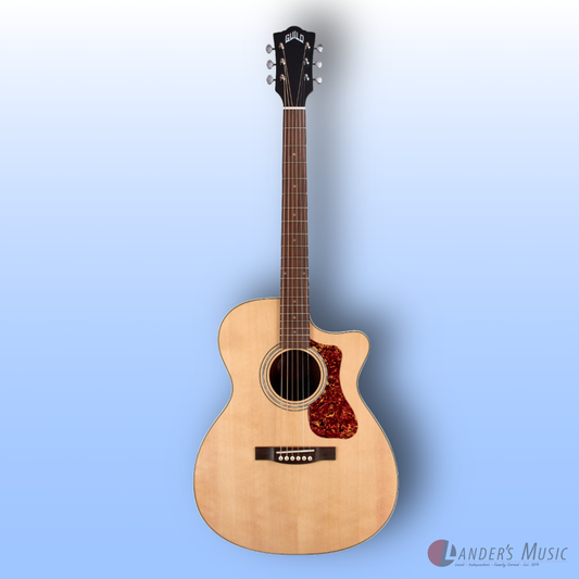 Guild Westerly Collection OM-240CE Natural Electric/Acoustic Guitar With Deluxe Bag