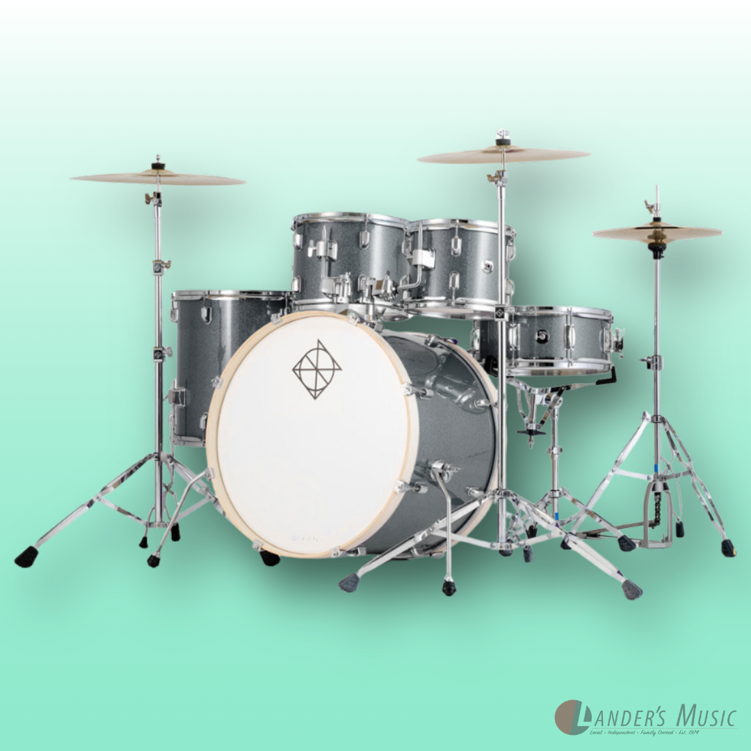 Dixon Spark 22" Standard Series Gun Metal 5 Piece Drum Kit with Hardware