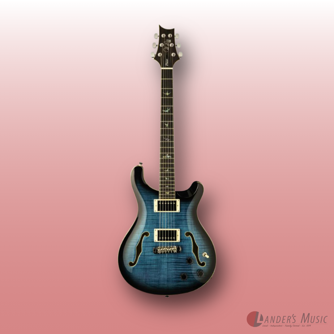 PRS SE Hollowbody II Piezo Peacock Blue Burst Electric Guitar with Case