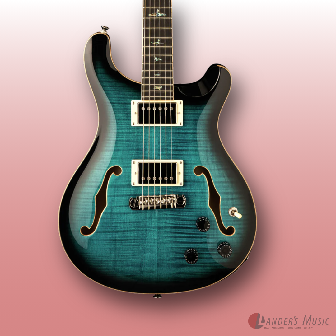 PRS SE Hollowbody II Piezo Peacock Blue Burst Electric Guitar with Case