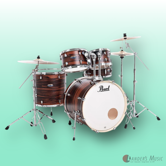 Pearl Decade Maple Fusion + 22" Matte Dark Walnut 5 Piece Drum Kit with Hardware
