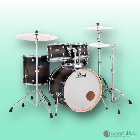 Pearl Decade Maple Fusion + 22" Satin Black Burst 5 Piece Drum Kit with Hardware