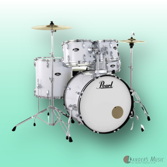 Pearl Roadshow 20" Pure White 5 Piece Drum Kit Zildjian Package