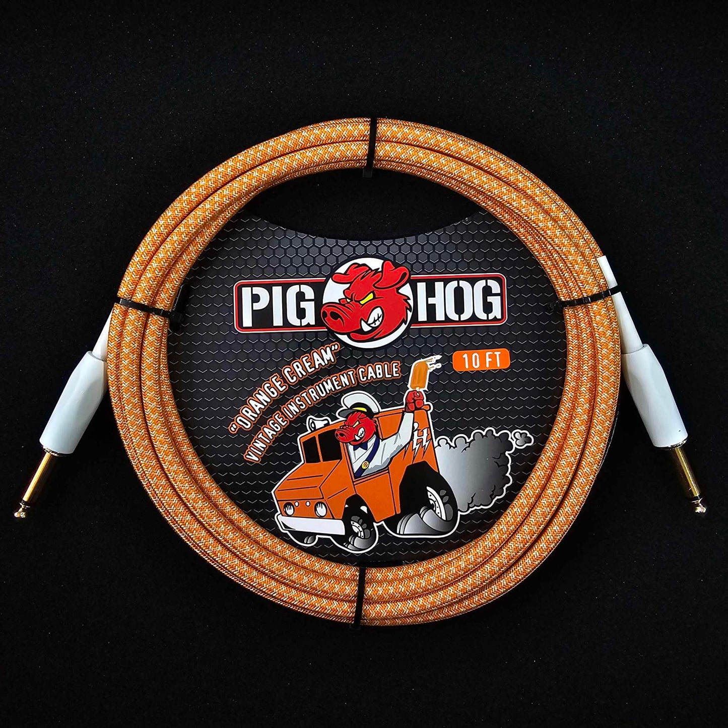 Pig Hog 10ft Woven Straight to Straight Instrument Cables