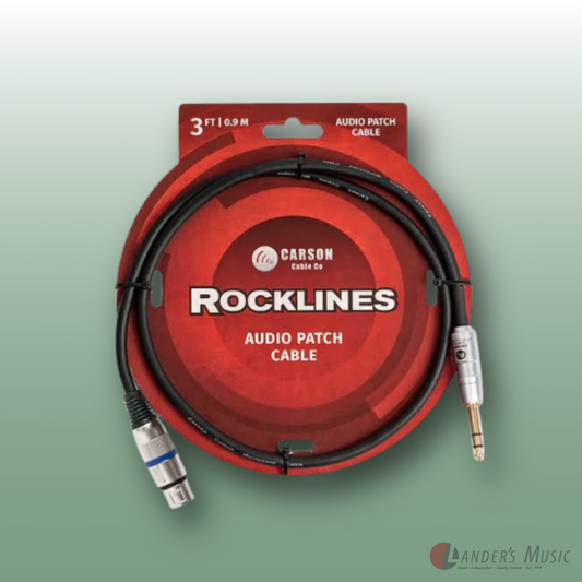 Rocklines 3' 6.3mm Stereo (M) to XLR (F) Cable